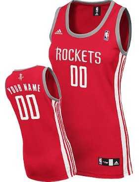 Womens Customized Houston Rockets Red Jersey